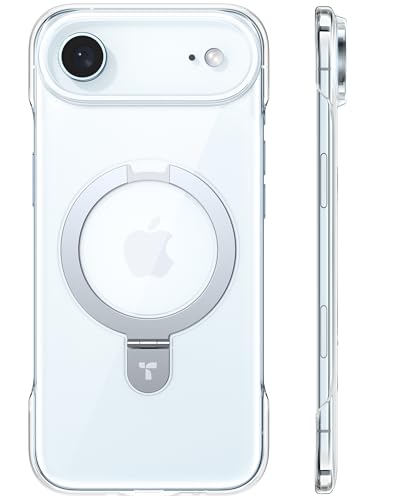 TORRAS for iPhone Air Case, Slim Magnetic Stand, Open-Edge Thin Frame Fit, Hard PC, Fit for MagSafe, Anti-Yellowing Phone Case for iPhone 17 Air, Daily Protection, Clear - size: iPhone Air
