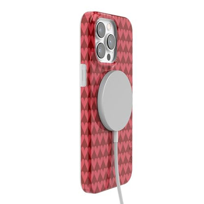 Casely iPhone 14 Pro Case | Crazy in Love | Red Hearts | Compatible with MagSafe | Classic Ultra Slim Design - color: Crazy in Love | Red Hearts, size: iPhone 14 Pro
