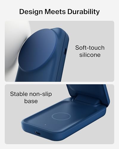 Belkin Qi2.2 25W Wireless 2 in 1 Foldable Fast Charging Station + USB C - color: Blue