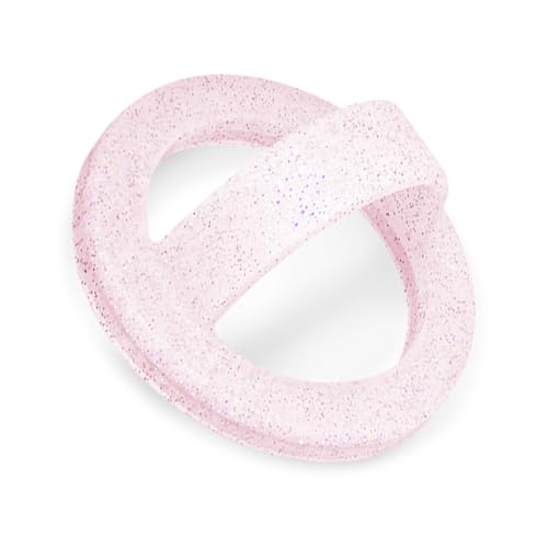 Magnetic Silicone Ring Grip Phone Holder, Loop Grip Phone Holder,Magnetic Phone Loop,Magsafe Phone Grip,Compatible with Magsafe for iPhone 16/15/14/13/12 Series (Pink Sparkle) - color: Pink Sparkle