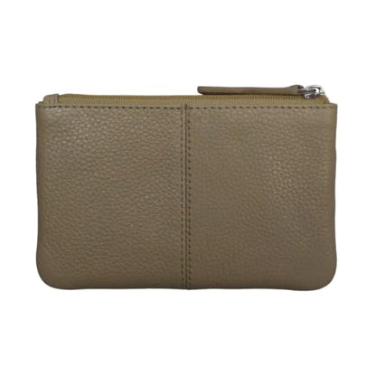 ili New York Leather Mini Compact Coin Purse - Taupe - color: Taupe