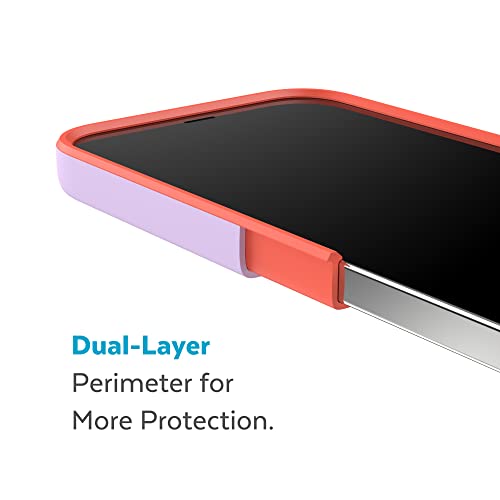 Speck iPhone 15 Plus & 14 Plus Case - Drop Protection, Scratch Resistant, Built for MagSafe iPhone Case with Soft Touch Coating - 6.7" iPhone, Dual Layer - Spring Purple/Energy Red CandyShell Pro - color: Spring Purple/Energy Red