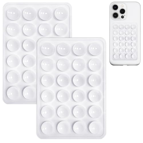 AZXYI Anteel 2 Pack Silicone Suction Phone Case Mount, Silicon Adhesive Suction Cup Mount, Non Slip Sticky Grip for Cellphone, Strong Grip Holder for Selfies and Videos (White) - color: White