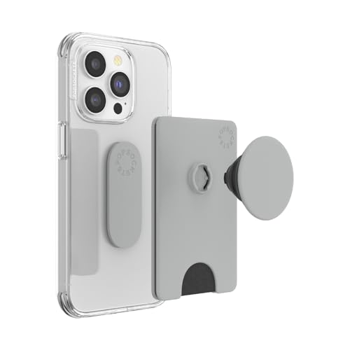 PopSockets Adhesive Phone Wallet with Grip- Tech Grey - color: Tech Grey, style: Adhesive