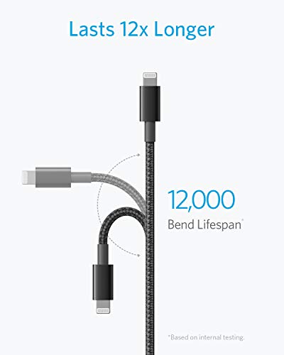 Anker USB A to Lightning Cable, MFi-Certified (1-Pack, 6 ft, Black) - color: Black, size: 6 feet