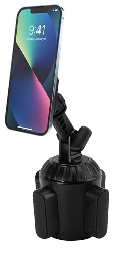 Scosche Cup Holder Phone Holder for Car, Magnetic Cell Phone Holder with Adjustable Neck & 360° Rotation, Universal Car Mount for iPhone/Android, Fits Cup Holders Up to 3.5", Not MagSafe Compatible - style: Cup Holder