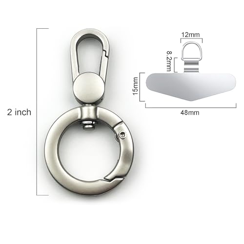 TENOC Metal Phone Tether with Spring Ring, Silver - color: Sliver
