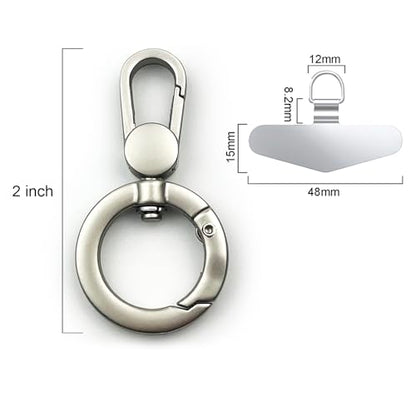 TENOC Metal Phone Tether with Spring Ring, Silver - color: Sliver