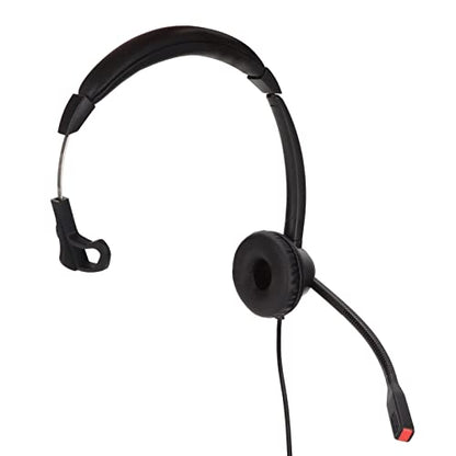 RJ9 Single Ear Headset, Monaural Business Communication Headset with Noise Canceling Mic, Volume Control and 6 Speed Line Adjustment for Call Centers Office