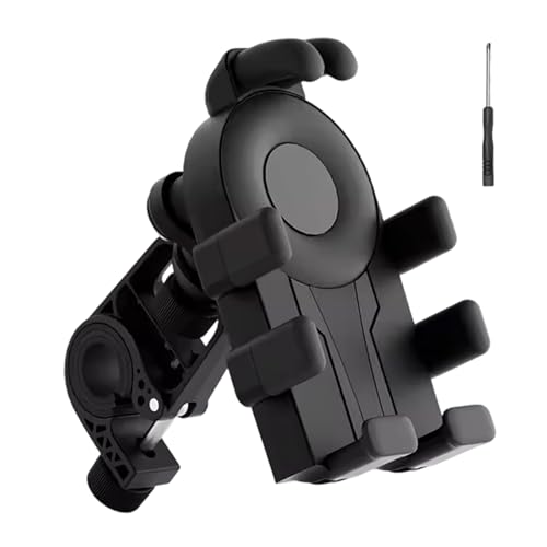 Motorcycle Phone Holder with Vibrations Dampener Nonslip Mount Handlebar Cellphone Mount - color: Black handlebar mode