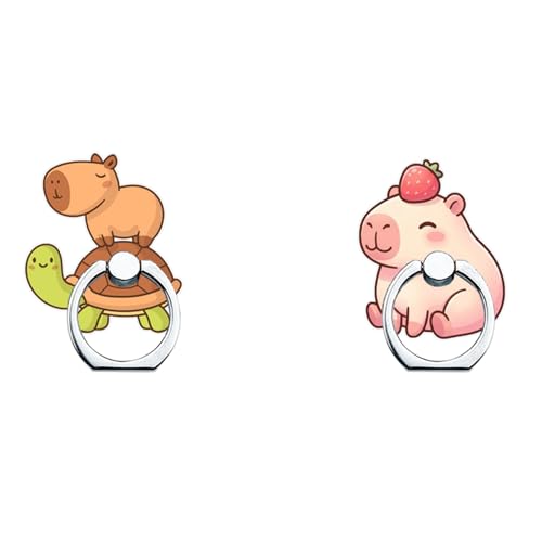 Phone Ring Stand Holder,Capybara Cell Phone Grip Women Girls Cute Girly 360° Rotating Finger Ring Grip Stand for iPhone 17 16 15 14 13 Pro Max Plus Air - color: Capybara Phone Ring Grip