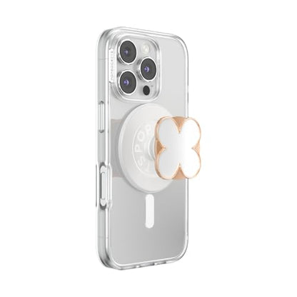 PopSockets Phone Grip for MagSafe, Magnetic Holder- Clover Rose Gold - color: Clover Rose Gold, style: MagSafe