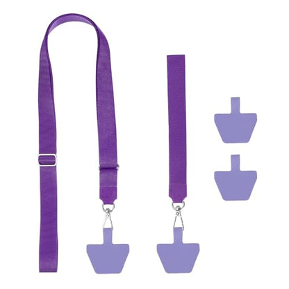 PATIKIL Smart Phone Lanyard with Wrist Strap and Patches for Most Smartphones ID Badges Keychain - color: Purple