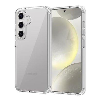 for Samsung Galaxy S24 Case Clear, Anti-Yellowing 6.2 Inches Slim Fit Heavy Duty Protection Wireless Charging Compatible Lightweight Shockproof Anti-Slip Transparent Protective Phone Cover