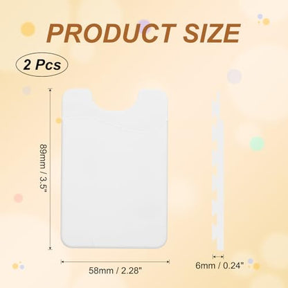 uxcell 2 Pack Suction Phone Card Holder, Silicone Suction Cup Phone Grip Card Holder Mount with Card Slot for Cellphone, White - color: White