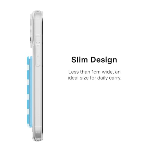 VELVET CAVIAR compatible with MagSafe Wallet - Magnetic Card Holder - color: Aquamarine Polka Dot