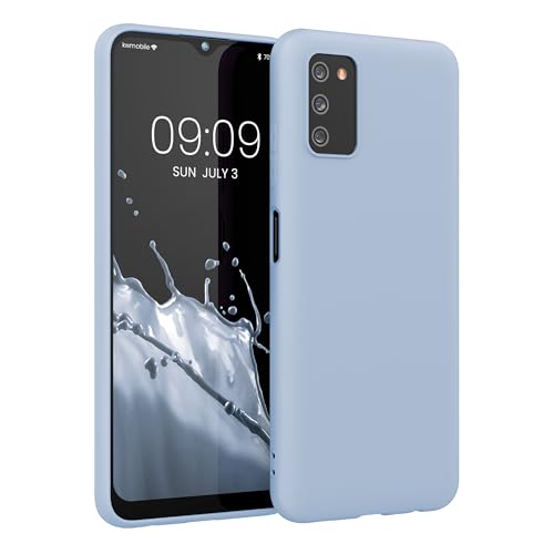 kwmobile Case Compatible with Samsung Galaxy A03s Case - Soft Slim Protective TPU Silicone Cover - Light Blue Matte - color: light blue matte