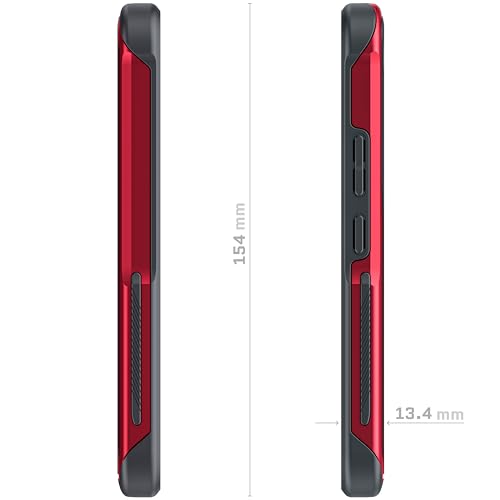 Ghostek ATOMIC slim Samsung S22 Case with Clear Back and Strong Aluminum Metal Bumper Heavy Duty Protection Lightweight Military Grade Shockproof Cover Designed for 2022 Galaxy S22 5G (6.1 Inch) (Red) - color: Red, size: Galaxy S22