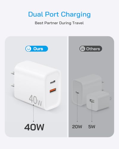40W USB C Charger Block - color: White, size: 40W