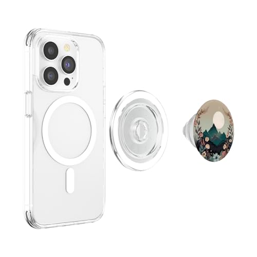 Boho Chic Floral Wreath Forest Nature Mountain Cute Pastel PopSockets PopGrip for MagSafe - style: Magnetic PopGrip