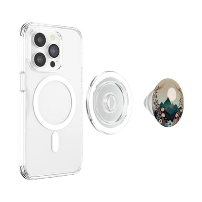 Boho Chic Floral Wreath Forest Nature Mountain Cute Pastel PopSockets PopGrip for MagSafe - style: Magnetic PopGrip