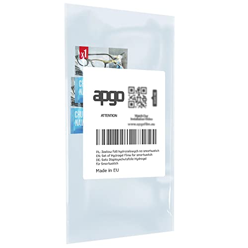 apgo 3x Hydrogel Ultra-Clear Screen Protector for with a diameter of Ø 29, Hydrogel Film, Flexible, Soft TPU with positioning layer easy installation