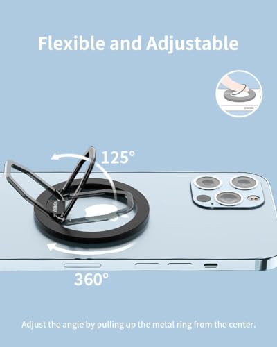 Magnetic Phone Ring Grip for MagSafe Phone Grip Finger Ring Holder Stand - color: U-Silver, size: U
