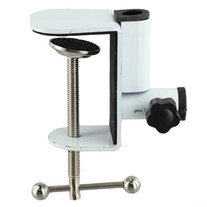 Metal Base C-Shape Table Mount Clamp with Cantilever Bracket and 360° Rotation for Desktop or Bedside Use, Black(white)