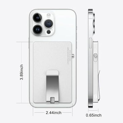 Magnetic Card Holder with Money Clip,for Magsafe Phone Wallet with Slide Button Quick Access to Bank Credit Card,Metal RFID Blocking Case for IPhone 17/16/15/14/13/12 Series(No 12/13 mini) (Silver) - color: Basic Magnetic With Clip - Metallic Silver