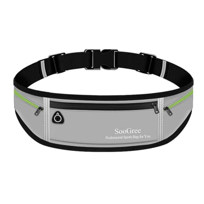 SooGree Slim Running Belt Sport Fanny Pack for Women Men,Reflective Waist Pack Runner Pouch Belt, Zipper Waterproof Running Phone Holder Jogging Pouch for Phone Money (GSP8806 Gray) - color: GSP8806 Gray