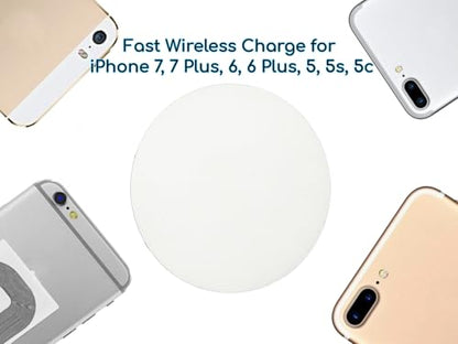 QI Wireless Receiver Charger Adapter for iPhone Slim Charging Card QI Wireless Charging Adapter QI Wireless Charger Receiver Compatible with iPhone 7, 7 Plus, 6, 6 Plus, 5, 5s, 5c