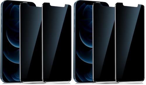 YMHML 4 Pack for iPhone 12 Pro Max Privacy Screen Protector Tempered Glass, Anti Spy Privacy Screen for iPhone 12 Pro Max Accessories, Case Friendly Private Film - size: iPhone 12 Pro Max-6.7 Inch (Pack of 2)