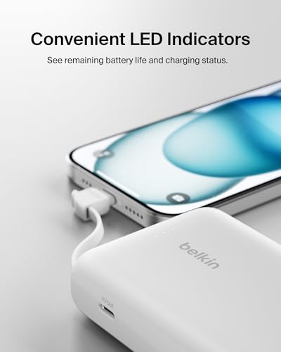 Belkin 10000mAh 20W USB C Power Bank, Portable Charger for iPhone & iPad - color: White, style: 10K mAh