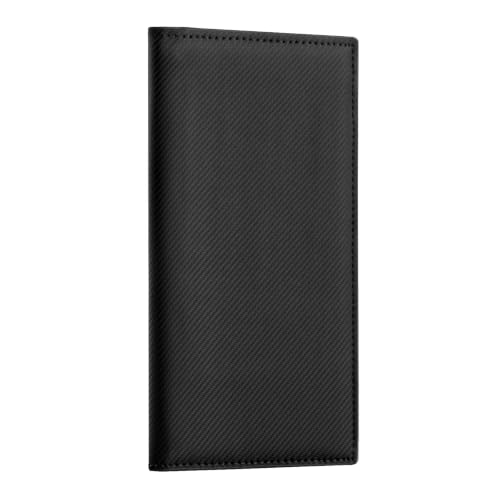 CoBak Checkbook Cover for Women & Men - PU Leather Case with RFID Blocking | Classic Design Check Book Holder for Personal and Business - color: Carbon Black