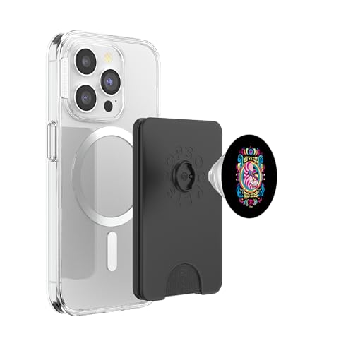 Alice in Wonderland - We're All Mad Here Psychedelic Pattern PopSockets PopWallet for MagSafe - style: Magnetic PopWallet