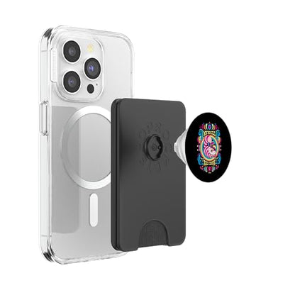 Alice in Wonderland - We're All Mad Here Psychedelic Pattern PopSockets PopWallet for MagSafe - style: Magnetic PopWallet