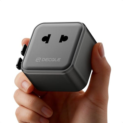 “Air” Universal Travel Adapter 2500W Max AC, Cover 200+ Countries - color: Black, size: A1R AC(NO USB)