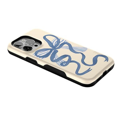 Casely iPhone 14 Pro Max Case | Heartstrings | Blue Bow | Bold Protective Design | Compatible with MagSafe - color: Heartstrings | Blue Bow
