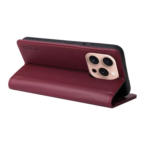 Caseurban Compatible with iPhone 16 Pro Wallet Case PU Leather Flip Folio Case with Card Holder Magnetic Closure Shockproof Protective Phone Cover Black - color: Black, size: iPhone 16 Pro