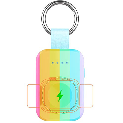 Portable Charger for Apple Watch Travel Keychain iWatch Wireless Power Bank - color: Rainbow