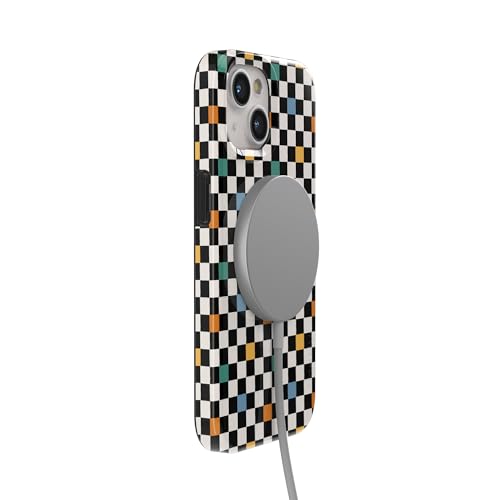 Casely iPhone 15 Plus Case | Old Skool | Retro Checkerboard | Compatible with MagSafe | Classic Ultra Slim Design - color: Old Skool | Retro Checkerboard