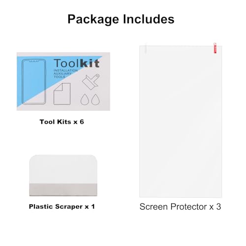6PCS Universal Trimmable Cuttable Screen Protector for Digital Cameras, Camcorders, Cell Phones,15.6 inch Skylight Calendar, and Car Smart Navigation, Anti-Fingerprint with Oleophobic Coating, 13.54 × 7.6 Inches