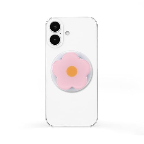 Magnetic Phone Grip Collapsible Cute Floral Series Hold Phone Grip Stand Include Adapter Ring for Smartphone Tablet Cell Phone Accessory Compatible with Magsafe Phone (Pink) - color: Pink