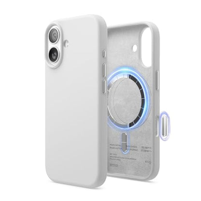 elago Premium Magnetic Silicone Case for iPhone 17 White | Compatible with MagSafe, Liquid Silicone Material, Protection, Shockproof, Slim Phone (White) - color: White, size: iPhone 17
