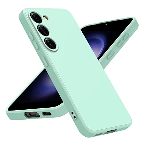 Vanjua Case for Samsung Galaxy S23 (Only), Stylish Liquid Silicone Slim Full-Body Protective Cover Compatible with Samsung Galaxy S23 5G 6.1 Inch Phone Case (Light Cyan) - color: Light Cyan