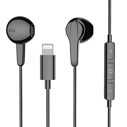 Earphones with Lightning Connector, MFi Certified Wired Earphones with Microphone and Volume Control, Compatible with iPhone 13/12/11 Pro Max/Xs Max/XR/X/7/8 Plus - color: iPhone 14 and below