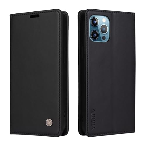 Caseurban Compatible with iPhone 13 Pro Wallet Case PU Leather Flip Folio Case with Card Holder Magnetic Closure Shockproof Protective Phone Cover Black - color: Black, size: iPhone 13 Pro