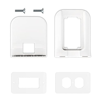 WALI Outlet Shelf Wall Holder,Bathroom Walls Shelves up to 10lbs Standard Vertical Duplex Wall Shelf Organizer for Smart Home Decor Space Saving Power Tools, Toothbrush (OLS002-W), 2 Pack, White - size: Small