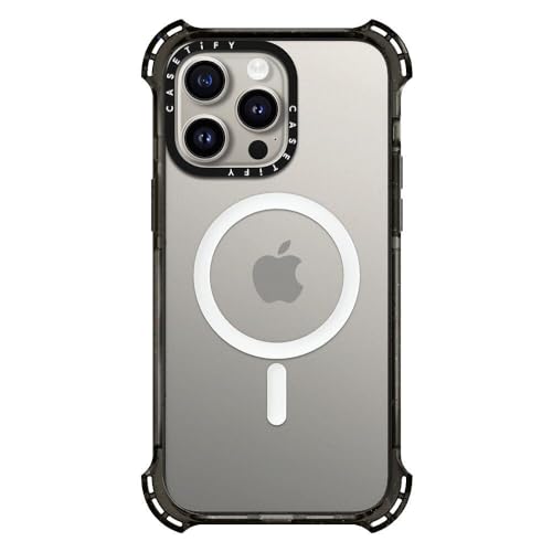 CASETiFY for iPhone 15 Pro Max Case - Bounce Compatible with MagSafe | Shockproof | 21.3 ft. 6x Military Grade Drop Protection | Black - color: Clear Black, size: Iphone 15 Pro Max (6.7")
