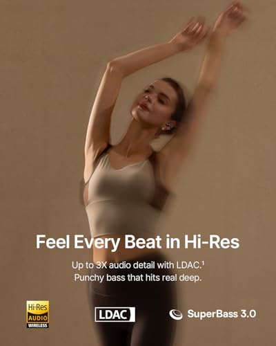 Baseus Bowie MC2 Open Ear Clip On Earbuds, CloudComfort 2.0 Wrap-Around Design, LDAC Hi-Res Audio, Bluetooth 6.0, 55H Playtime, 4-Mic AI Clear Call, IP67 Waterproof for Running Gym Workouts - color: Black